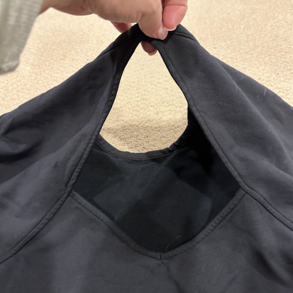 Athleta Dress Cocoon Black French Terry Knit Dolman Sleeve Mini Athleisure LARGE - Picture 8 of 9